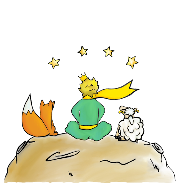 Logo školky, Malý princ, liška, beránek a hvězdy
